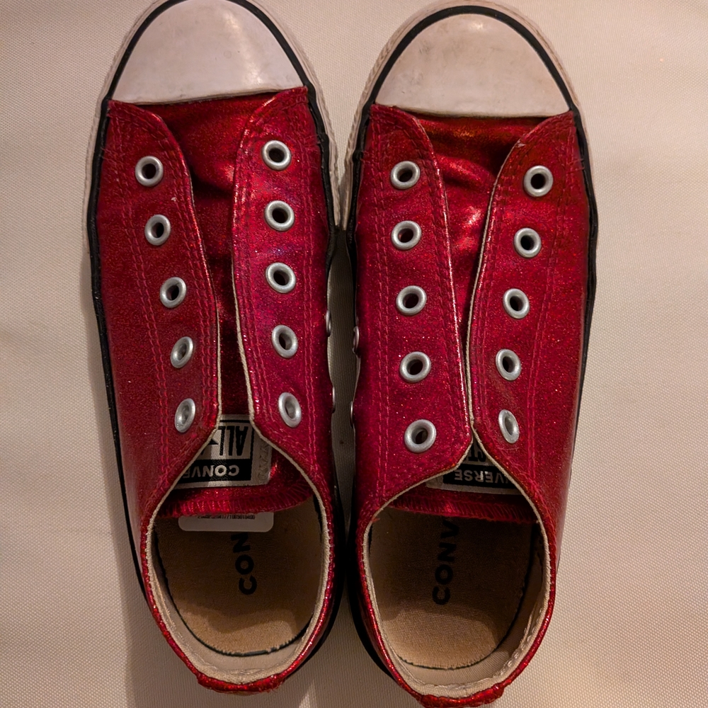 Converse Kids Shiny Red Sneakers